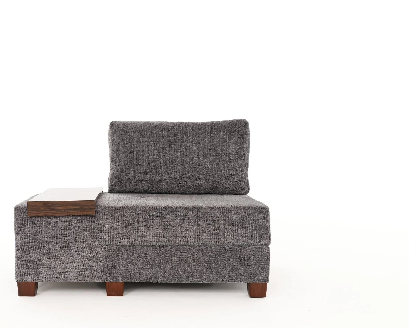 Krevat-kolltuk një vendësh, Atelier del Sofa, Perenna Chenille, kënd majtas, ngjyrë gri