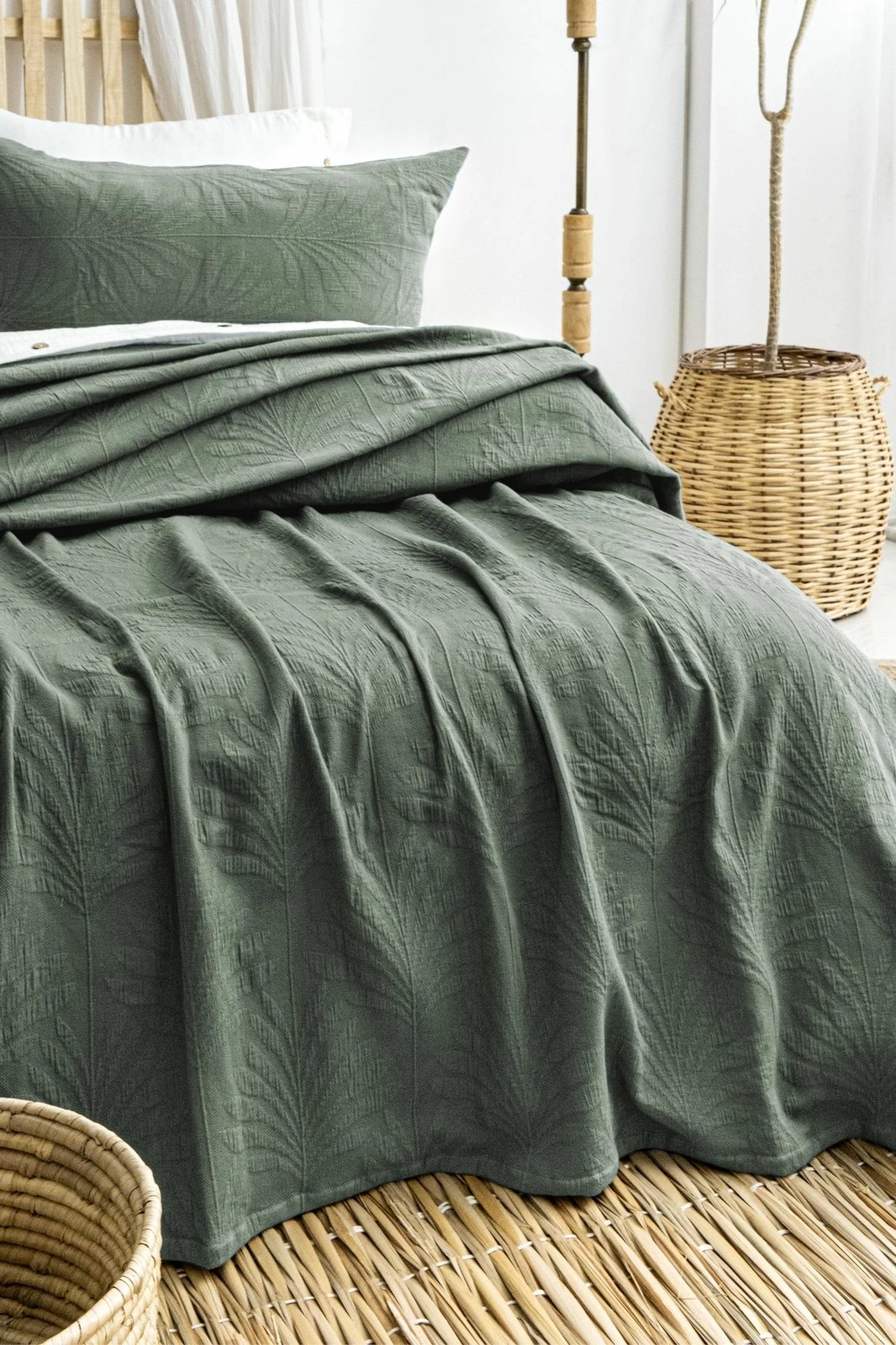 Set mbulesë dysheku dopio Silvia, ngjyrë e gjelbër