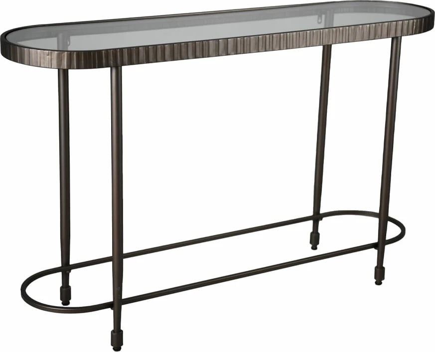 Konsol Granaz, ngjyrë gunmetal, 132x36x81 cm