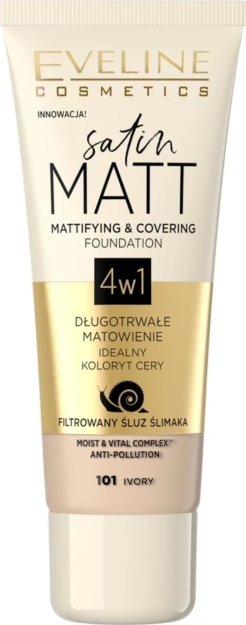 Fondatinë për femra Eveline Cosmetics Satin Matt 101 Ivory 30ml