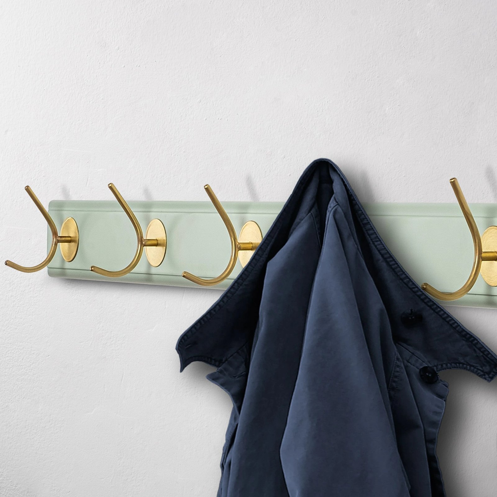 Varëse muri prej druri, ngjyrë mint dhe ari, Skye Decor, ASK-019, 100x7x8cm