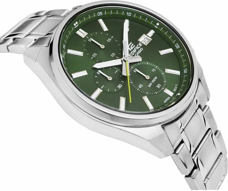 Orë dore për meshkuj Casio, argjendi me të gjelbër