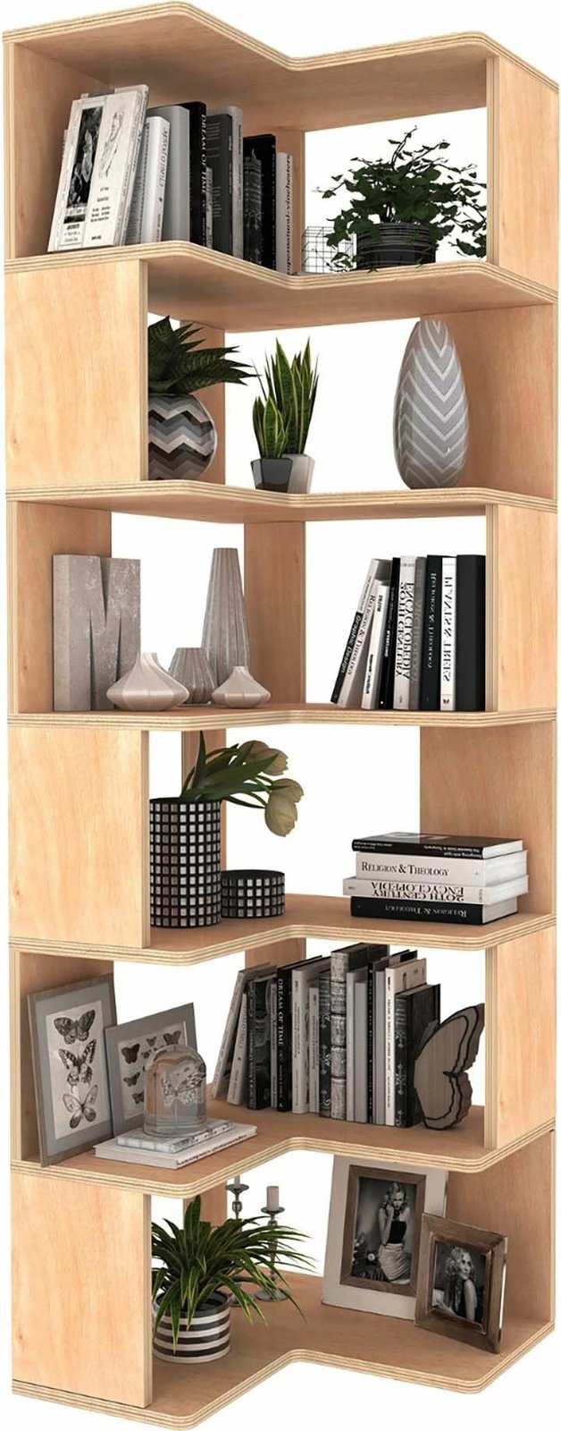 Set tavoline studimi me raft librash, ngjyrë natyrale, Skye Decor, CPT4801-150