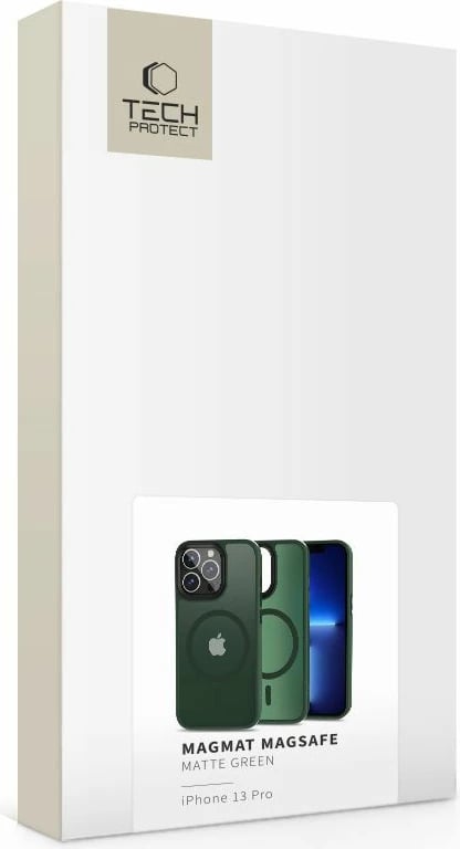 Mbështjellës Tech-Protect MagMat për iPhone 13 Pro, MagSafe, Gjelbër mat