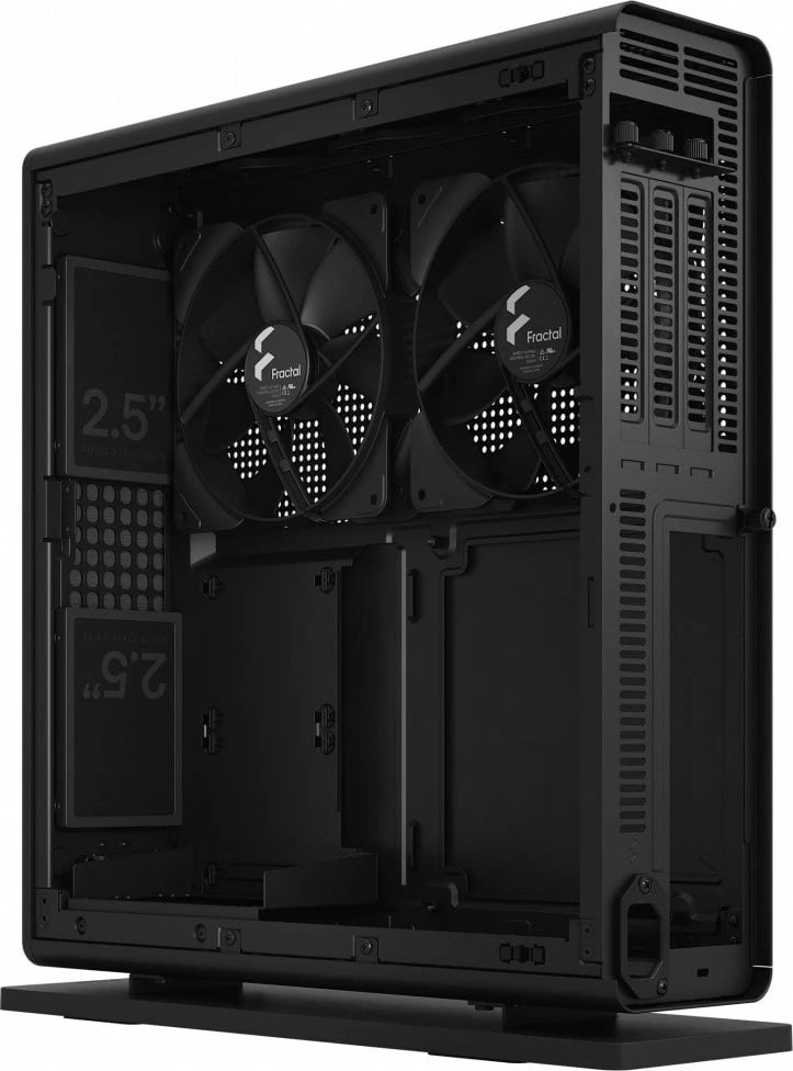Kasë Fractal Design Ridge Black, Mini ITX, Tower Slim, 4x 2.5" drive, e zezë