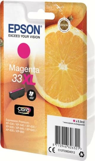 Kartrixh boje, Epson, 33XL C13T33634012, XL kapacitet, magenta