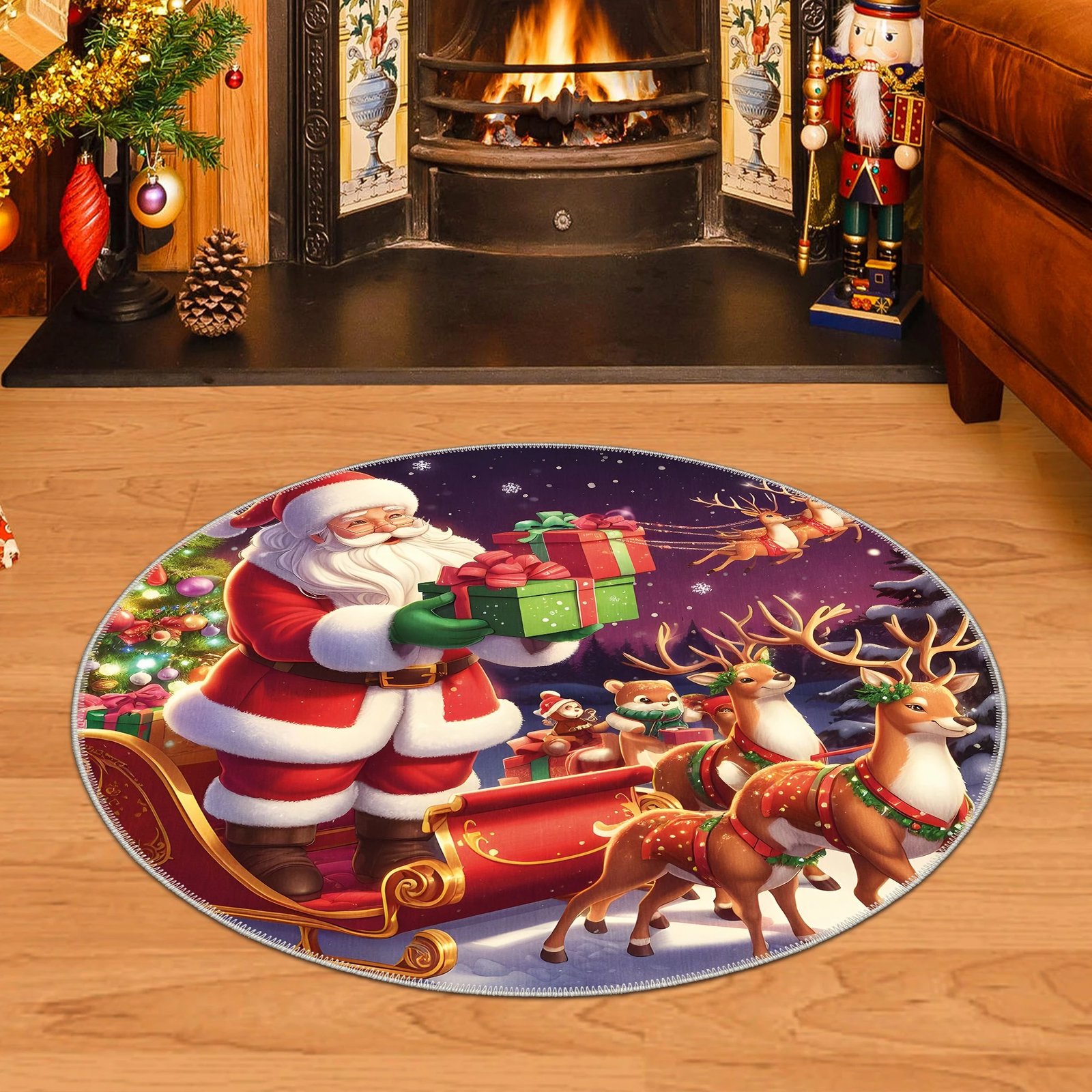 Qilim i rrumbullakët, shumëngjyrësh, 80x80cm, Conceptum Hypnose, Woobtny0507