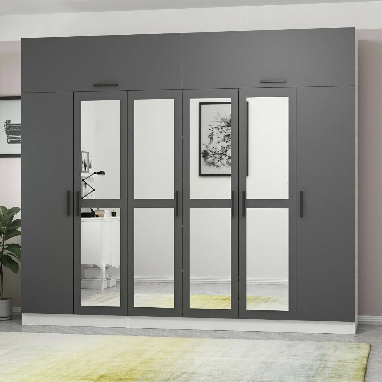 Dollap Skye Decor, anthracit dhe i bardhë, 5251