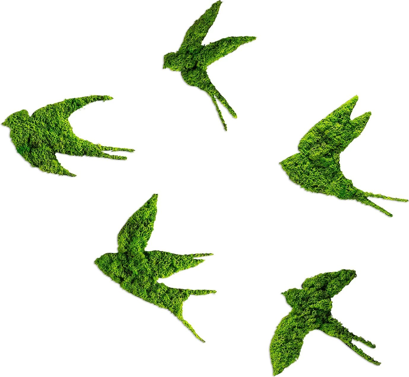 Aksesor dekorativ metalik për mur, dallëndyshe, ngjyrë e gjelbër