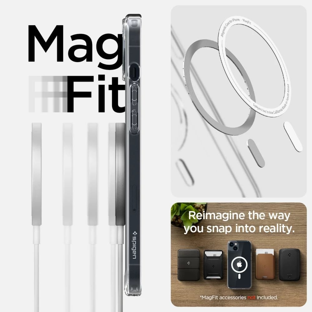 Mbështjellës Spigen Ultra Hybrid Mag për iPhone 14, Transparent/Bardhë