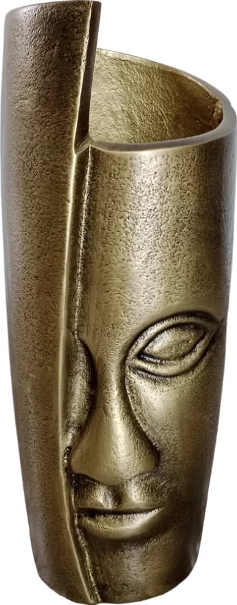 Vazo KEREN, alumin, ngjyrë ari antik, 10x10x25cm