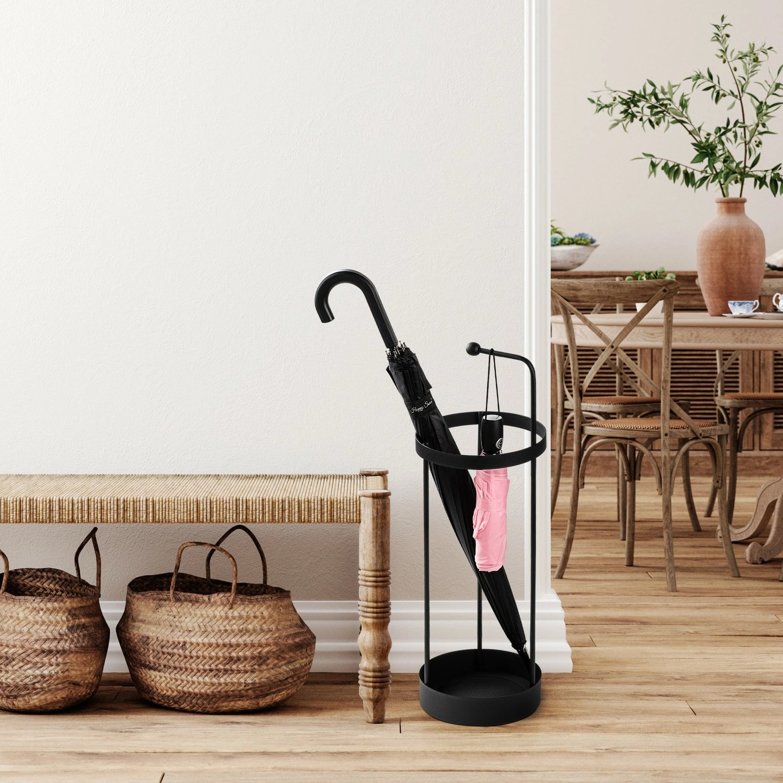 Stendë për ombrella, metalike, ngjyrë e zezë, Evila Originals, 22x22x67cm