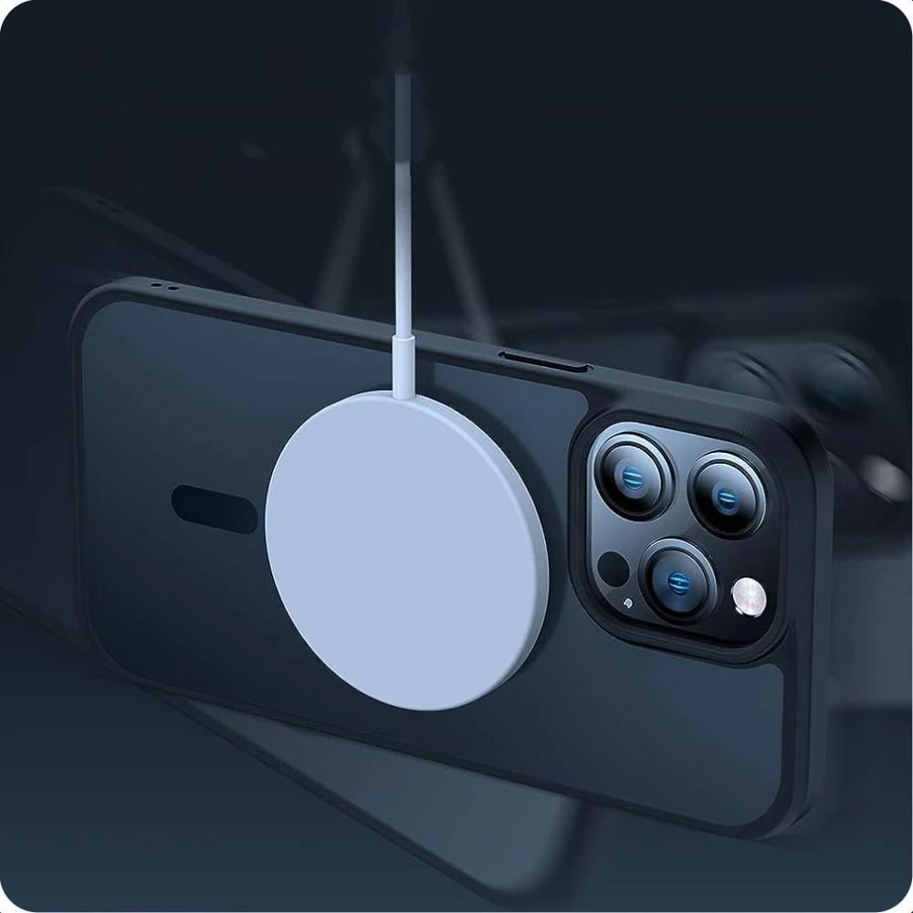 Mbështjellës Tech-Protect MagMat për iPhone 13 mini, MagSafe, gjysmë-transparent, blu