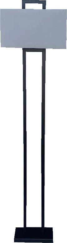 Llambë dyshemeje Morgan, metal i zi, material gri, 25x13x150 cm