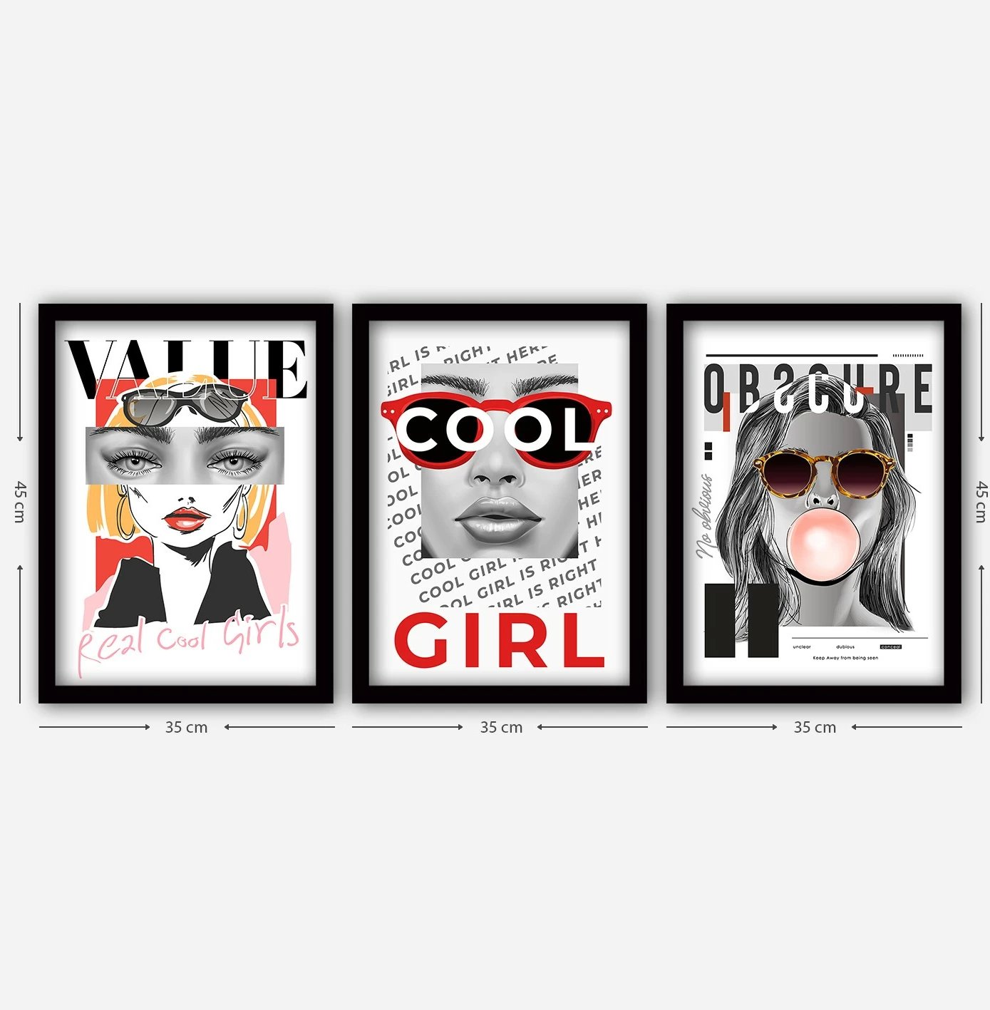 Pikturë dekorative me kornizë (3 copë), Wallity, 3SC91