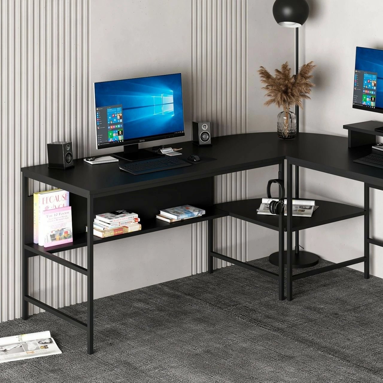 Tavolinë pune për studim, ngjyrë e zezë, Skye Decor Greta Matte 7042