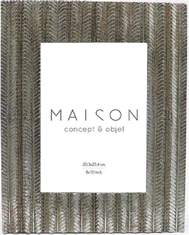 Kornizë Fishbone për foto, ngjyrë argjendi antike, 26x2x31 cm