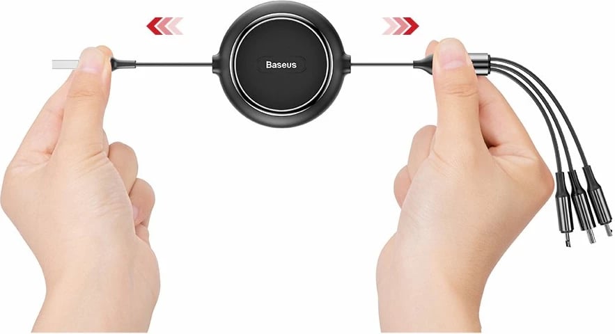 Kabllo zgjatshme 3-në-1 Baseus Golden Loop CAMLT-JH01, USB - micro USB / Lightning / USB-C, 1.2m, e zezë Kabllo zgjatshme 3-në-1 Baseus Golden Loop CAMLT-JH01, USB - micro USB / Lightning / USB-C, 1.2m, e zezë