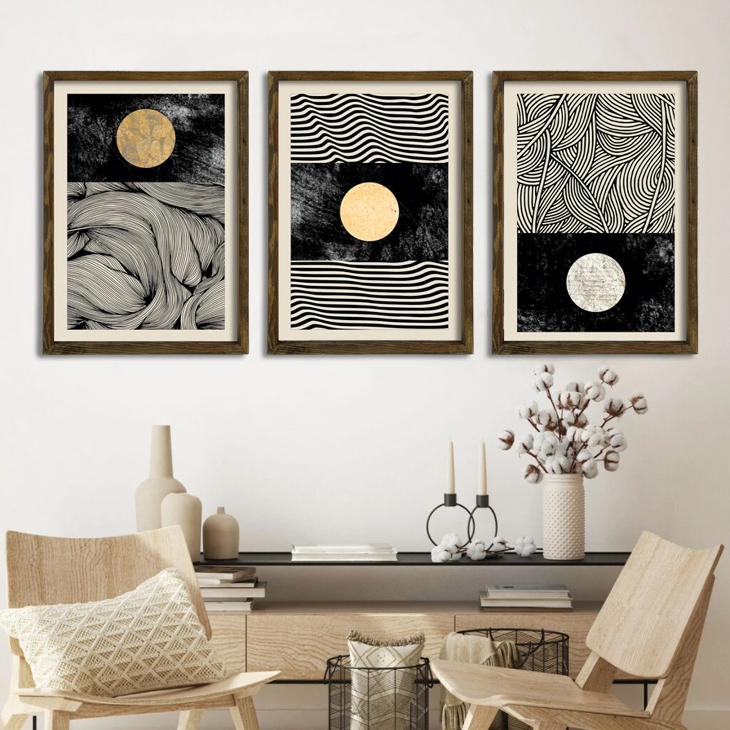 Pikturë dekorative me kornizë MDF (3 copë), Wallity, EMN017