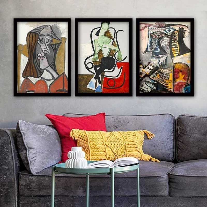 Pikturë dekorative me kornizë, 3 copë, Wallity, 3SC_UNPP10_3545