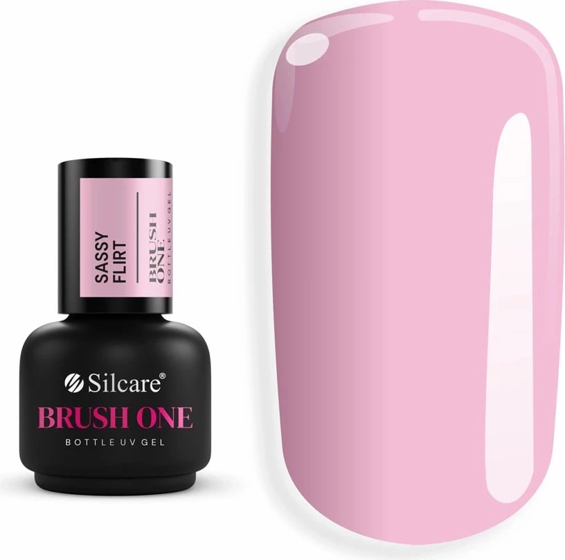 Xhel ndërtues për thonj Silcare Brush One Bottle Gel për femra Sassy Flirt 15g