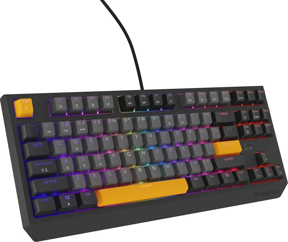 Tastierë mekanike gaming GENESIS Thor 230 TKL, Outemu Red, RGB, Wireless + Bluetooth + USB, Portokalli Tastierë mekanike gaming GENESIS Thor 230 TKL, Outemu Red, RGB, Wireless + Bluetooth + USB, Portokalli