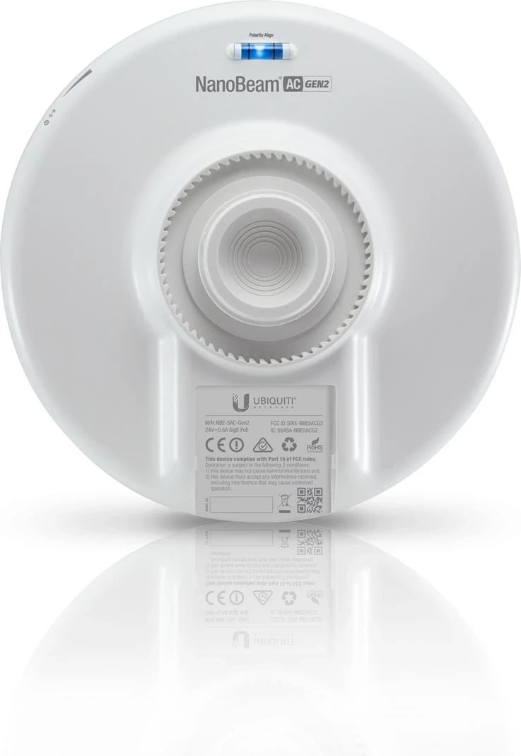 Ubiquiti NanoBeam 5AC Gen 2, Network bridge, 450 Mbit/s, Bardhë