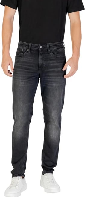 Pantallona Tommy Hilfiger Jeans meshkuj, të zeza