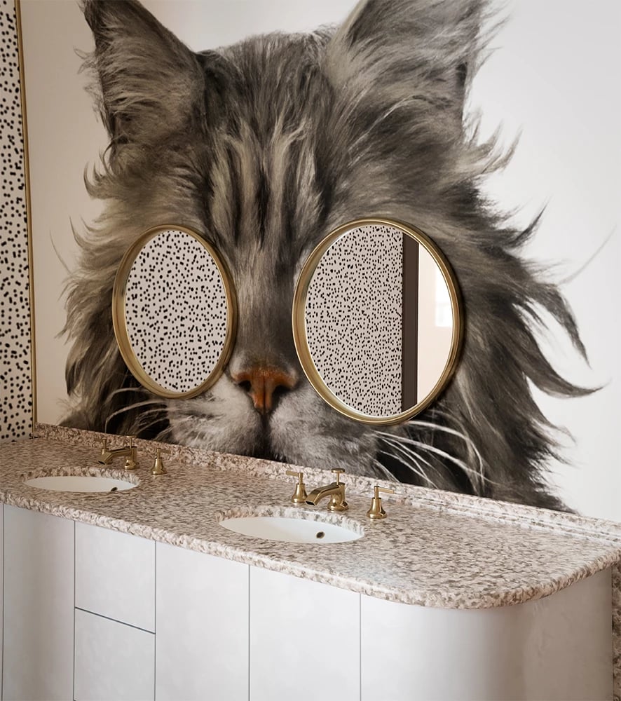 Pasqyrë muri LISCIO, ngjyrë ari, 46x46x3 cm