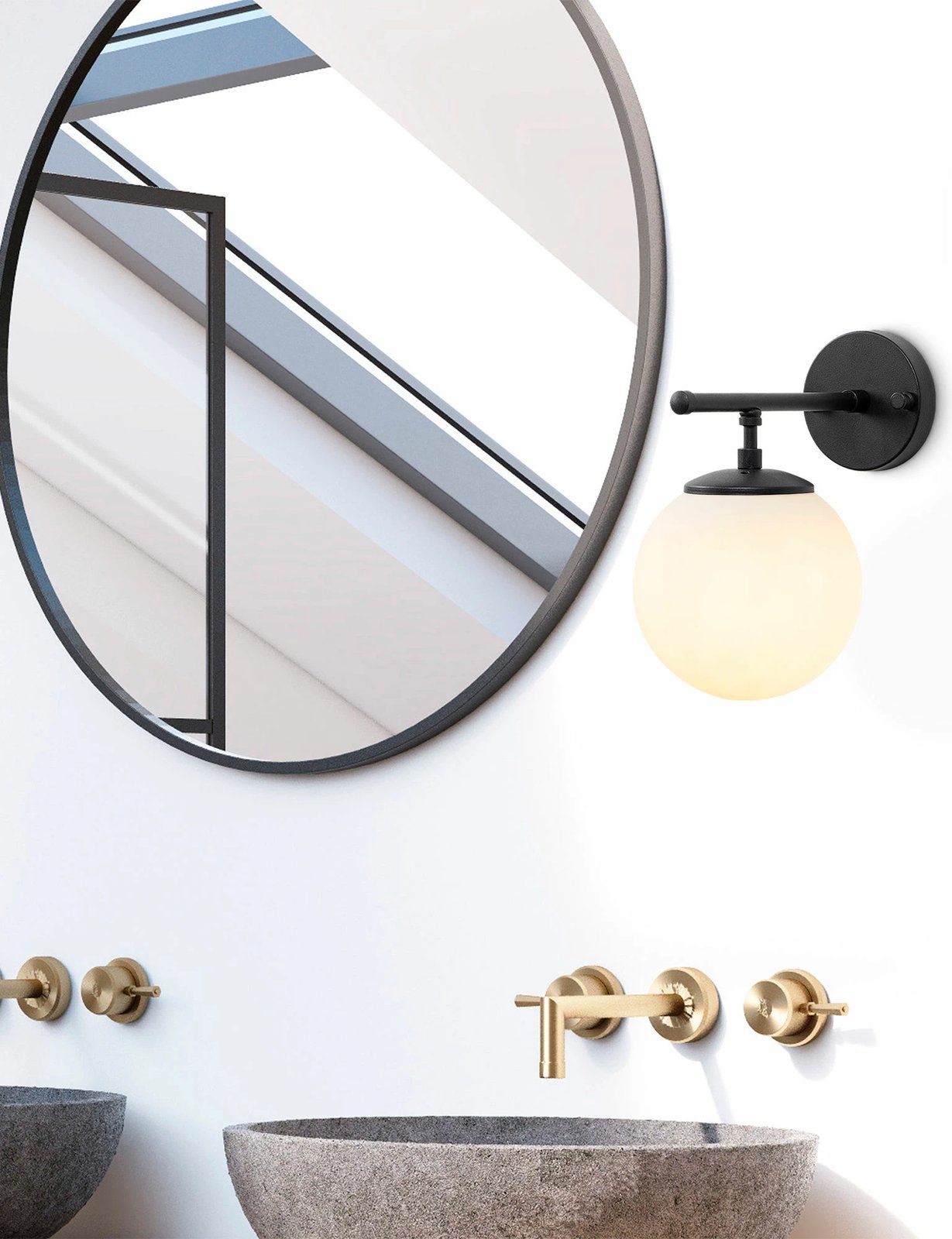 Llambë muri Opviq, Roe - 10715, ngjyrë e zezë dhe krem