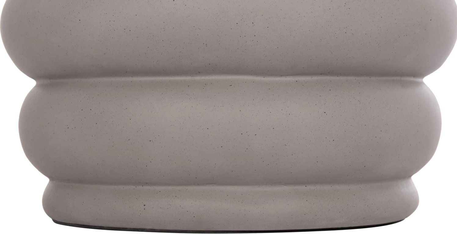 Tavolinë anësore PUFFAT, fibër-cement gri, sipërfaqe dru tik, FH18172.03, 45x46cm