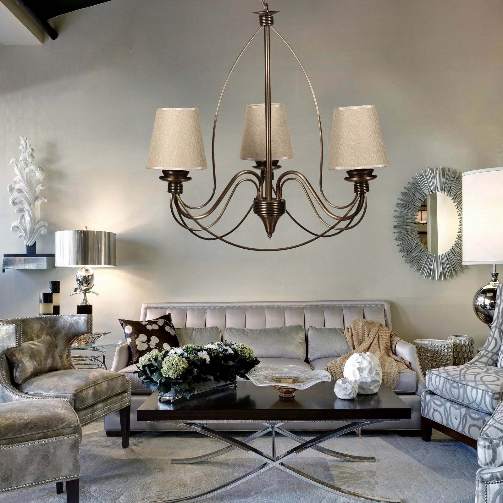 Llambë tavani Opviq Berfin, 3 llampa, eskitme, hasır abajur