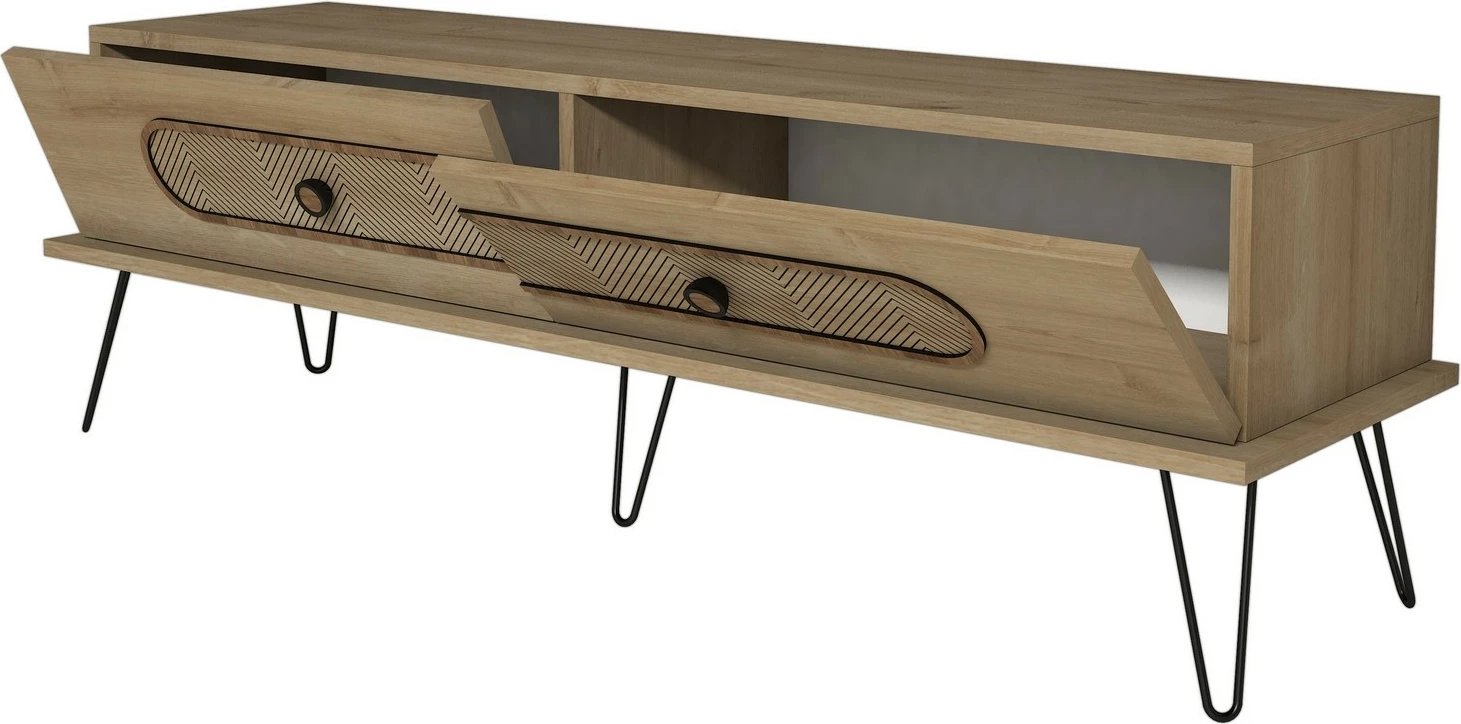 Komodë TV Hanah Home, Ekol, ngjyrë lisi