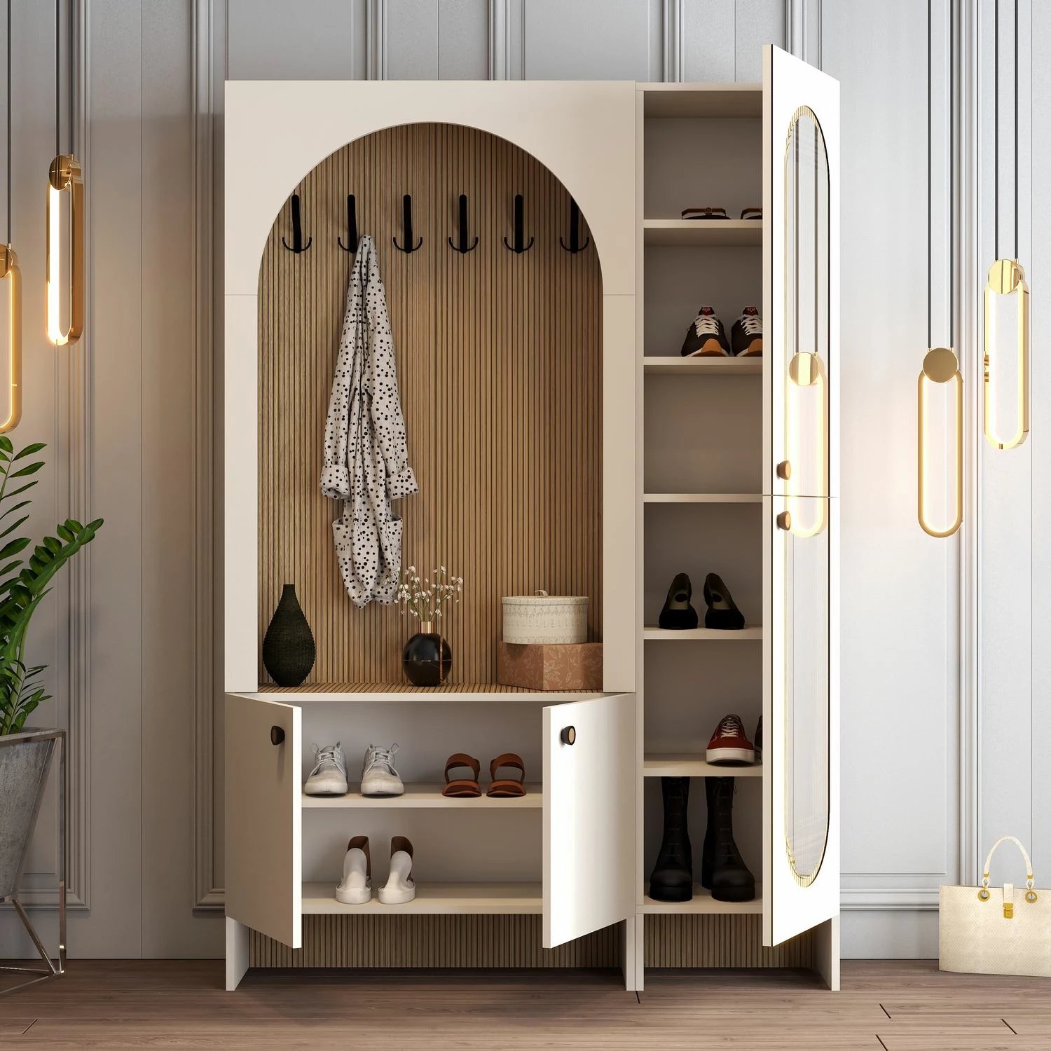 Stendë korridori Skye Decor, ngjyrë krem dhe lis, Palermo Km