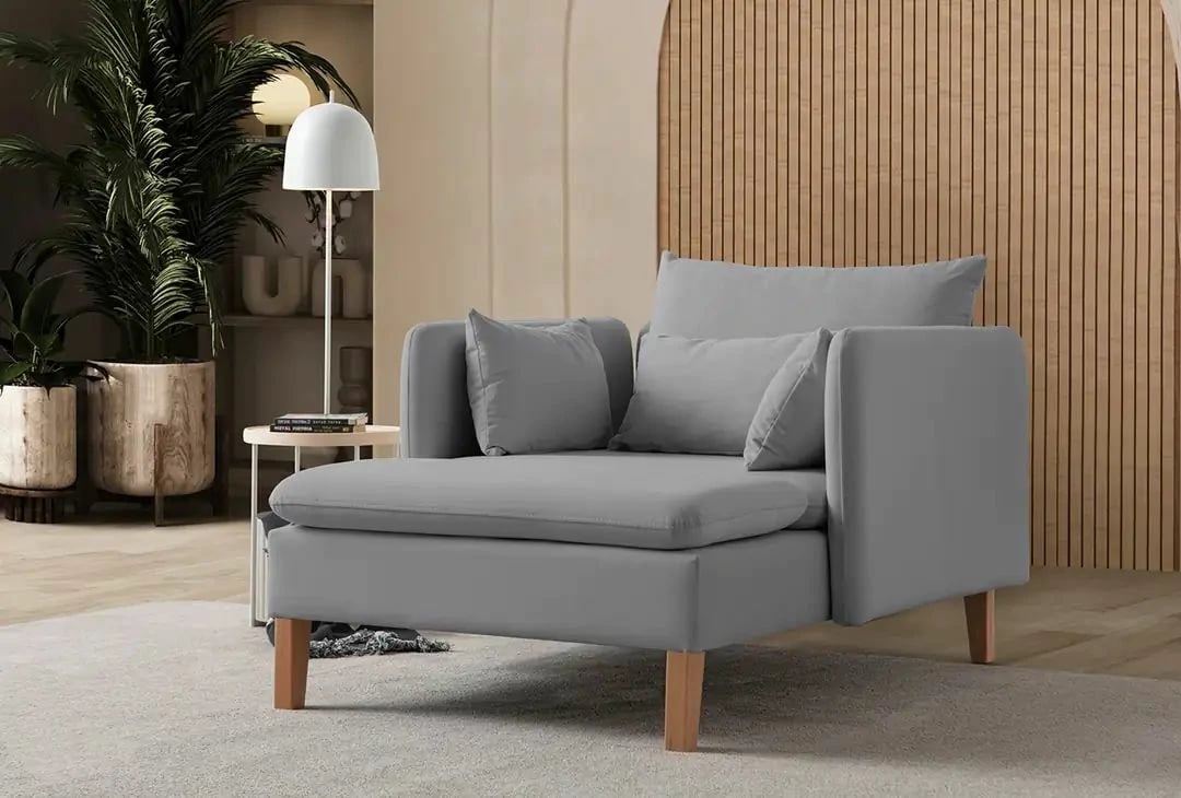 Karrige Wing Flexy, kadife, ngjyrë gri, Atelier del Sofa