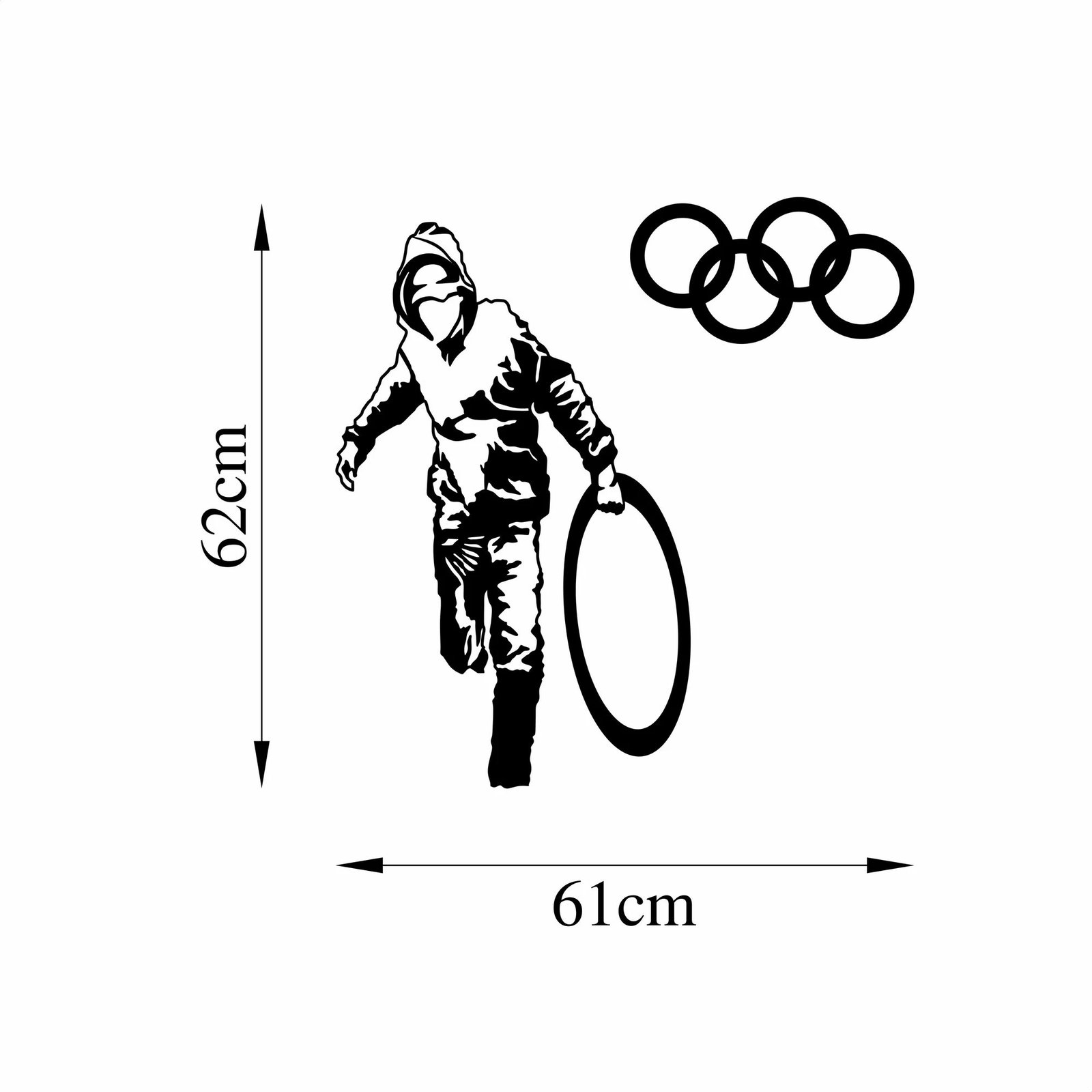 Aksesor dekorativ metalik për mur Wallity, Banksy - 8, ngjyrë e zezë, 62x61cm