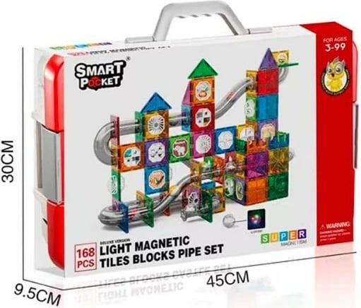 Set blloqe magnetike ASKATO 168 pjesë, shumëngjyrëshe