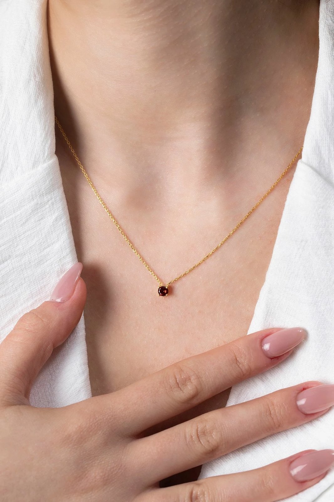 Qafore argjendi me gur të kuq, Elika Silver, TFNY65235