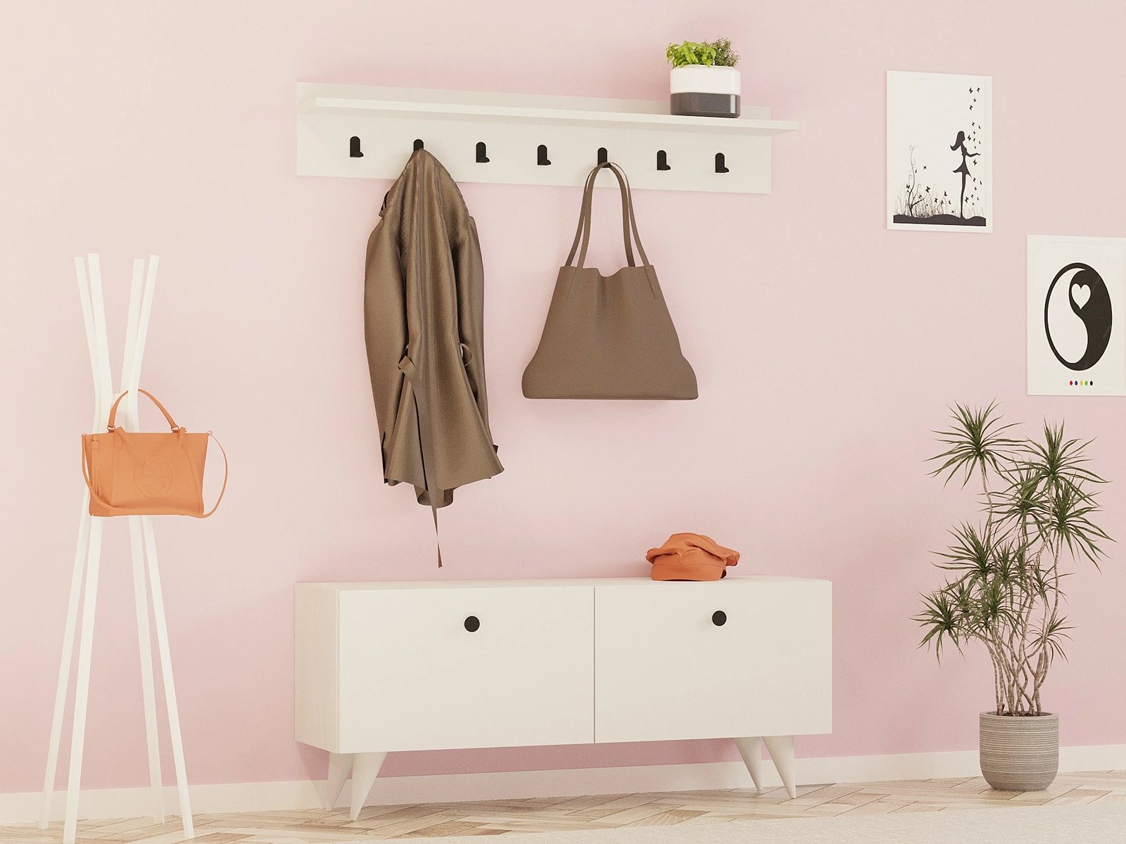 Stendë për korridor Hanah Home, Rupa, e bardhë