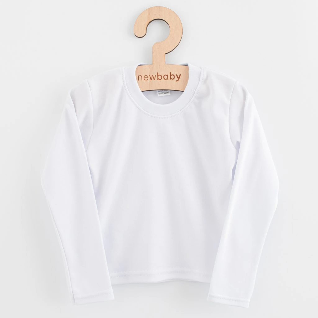 Bluzë me mëngë të gjata, NEW BABY, 100% pambuk, madhësia 92 (18-24m), e bardhë