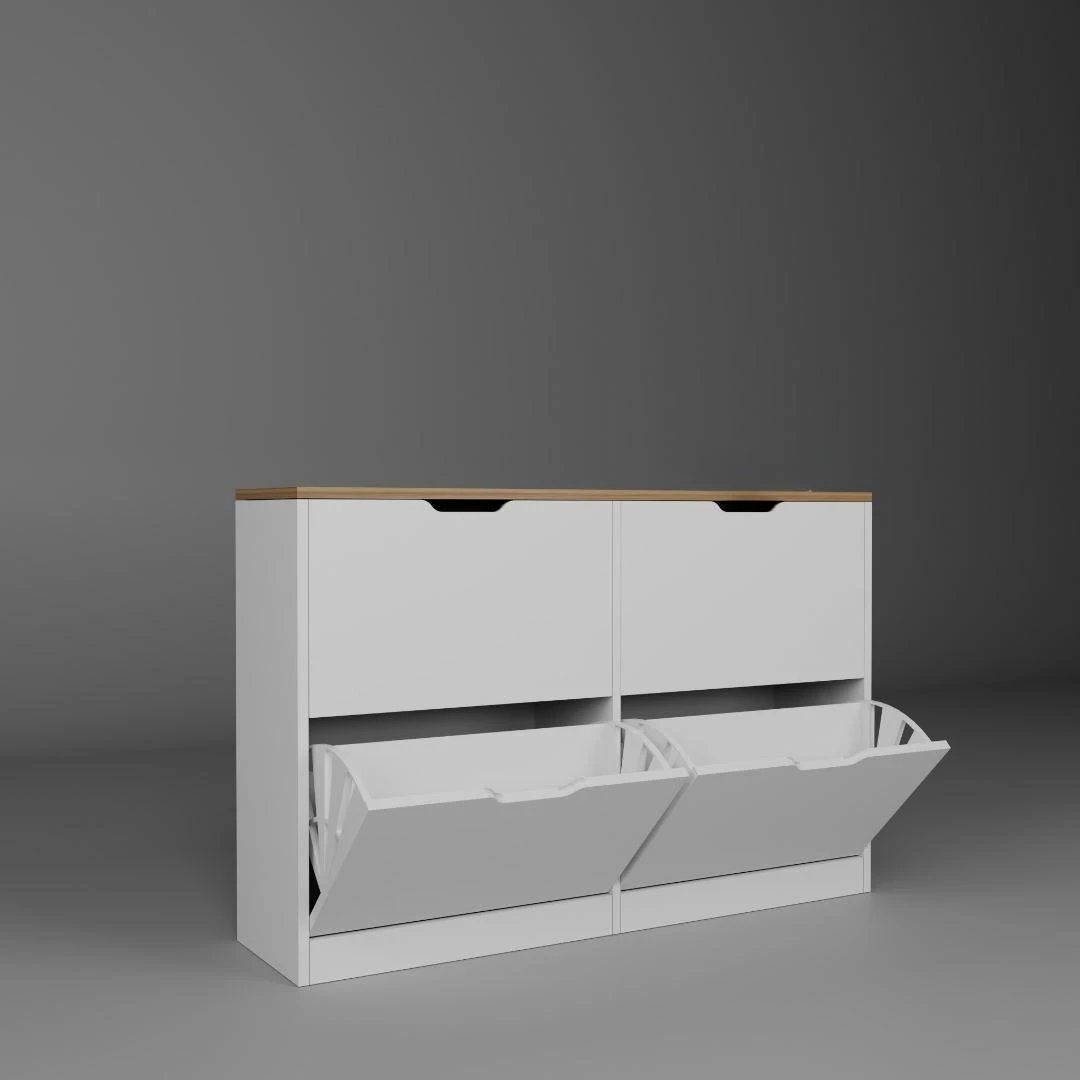 Dollap këpucësh Skye Decor, ngjyrë arre e çelët, April 1600-150