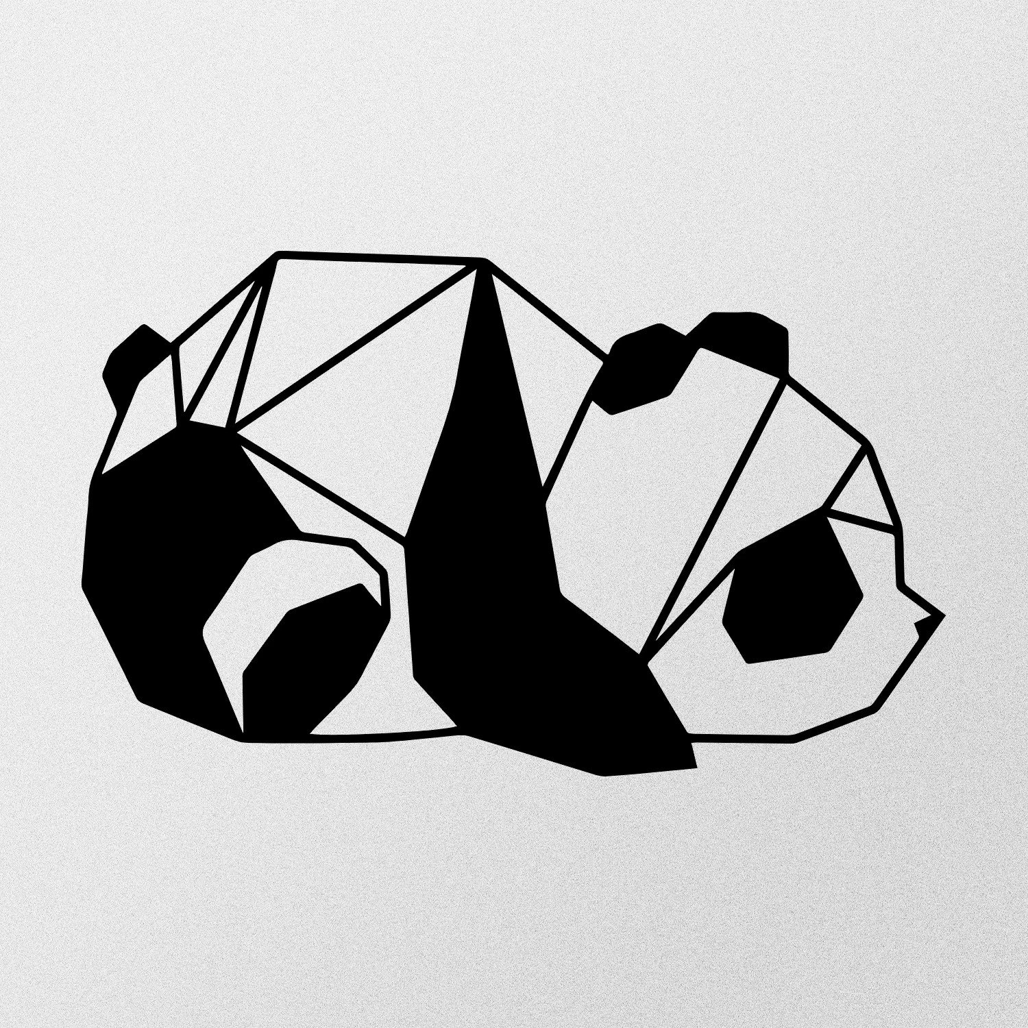 Aksesor dekorativ metalik për mur, panda, Wallity, ngjyrë e zezë, 52x31cm