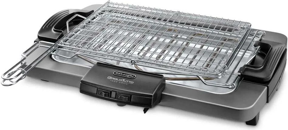 Grill elektrik tavoline, DeLonghi BQ80X, 2450 W, sipërfaqe 41x28 cm, inox