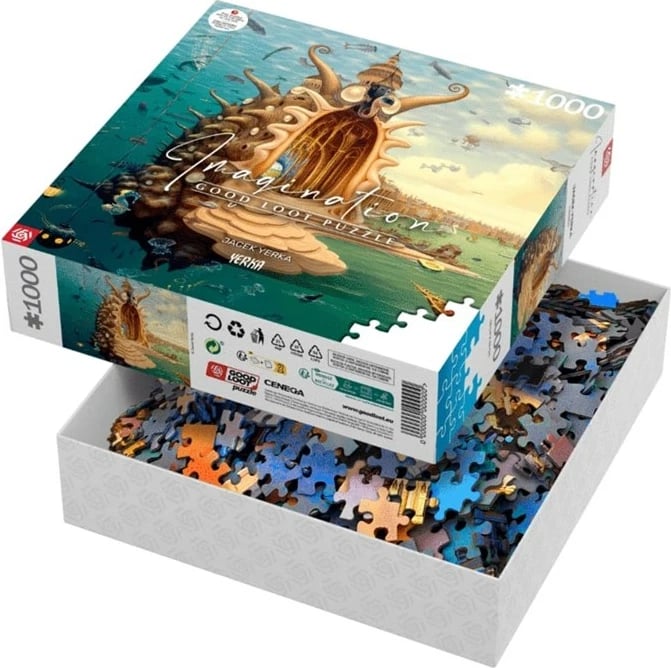 Puzzle Imagination Cenega Publishing Jacek Yerka Port / Harbor, 1000 elemente, Multikolor