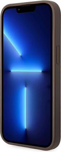 Mbështjellës Guess 4G Saffiano për iPhone 14, 6.1", kafe, hardcase Mbështjellës Guess 4G Saffiano për iPhone 14, 6.1", kafe, hardcase