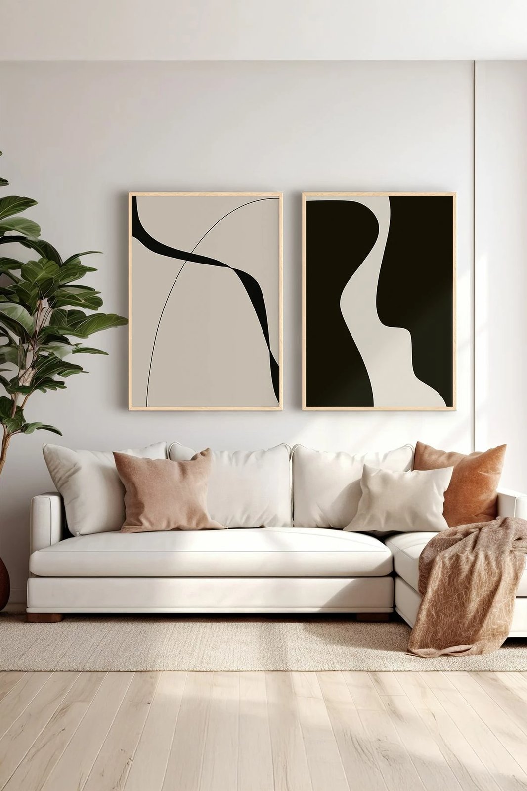 Pikturë dekorative me kornizë (2 copë), Wallity, Ersy2Lımodel1-Ahsap