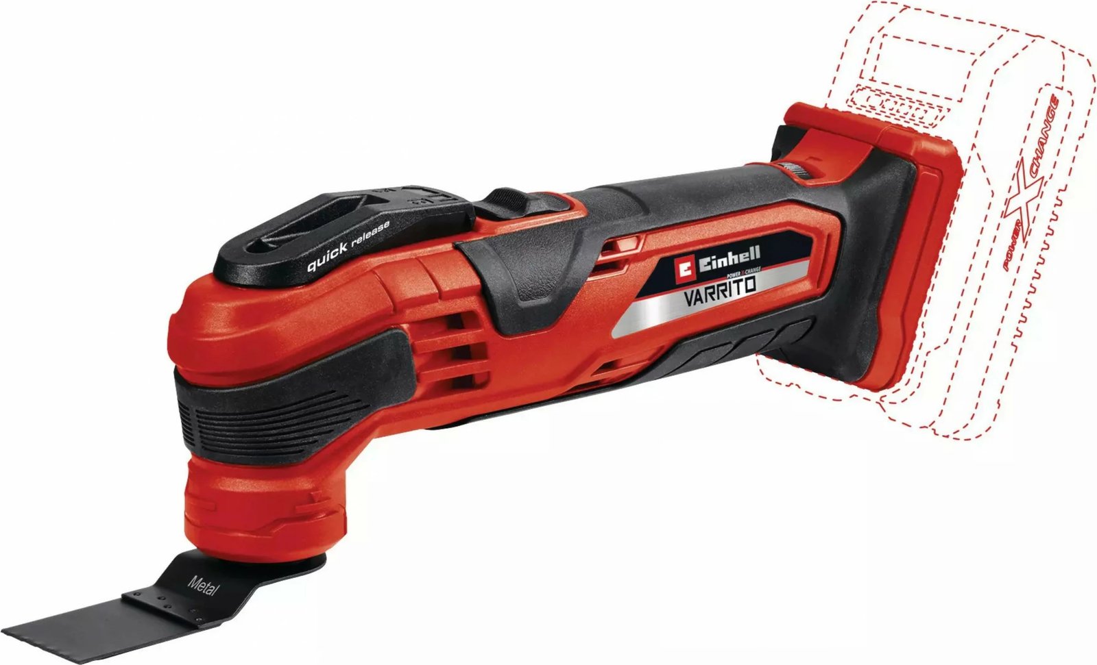 Mjet multifunksional Einhell VARRITO, pa kabllo, 11000-20000 OPM, Li-Ion, zi/kuq