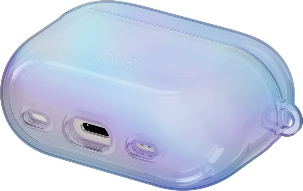 Mbështjellës UNIQ Iridescia për AirPods Pro 2, me karabiner, holo blu