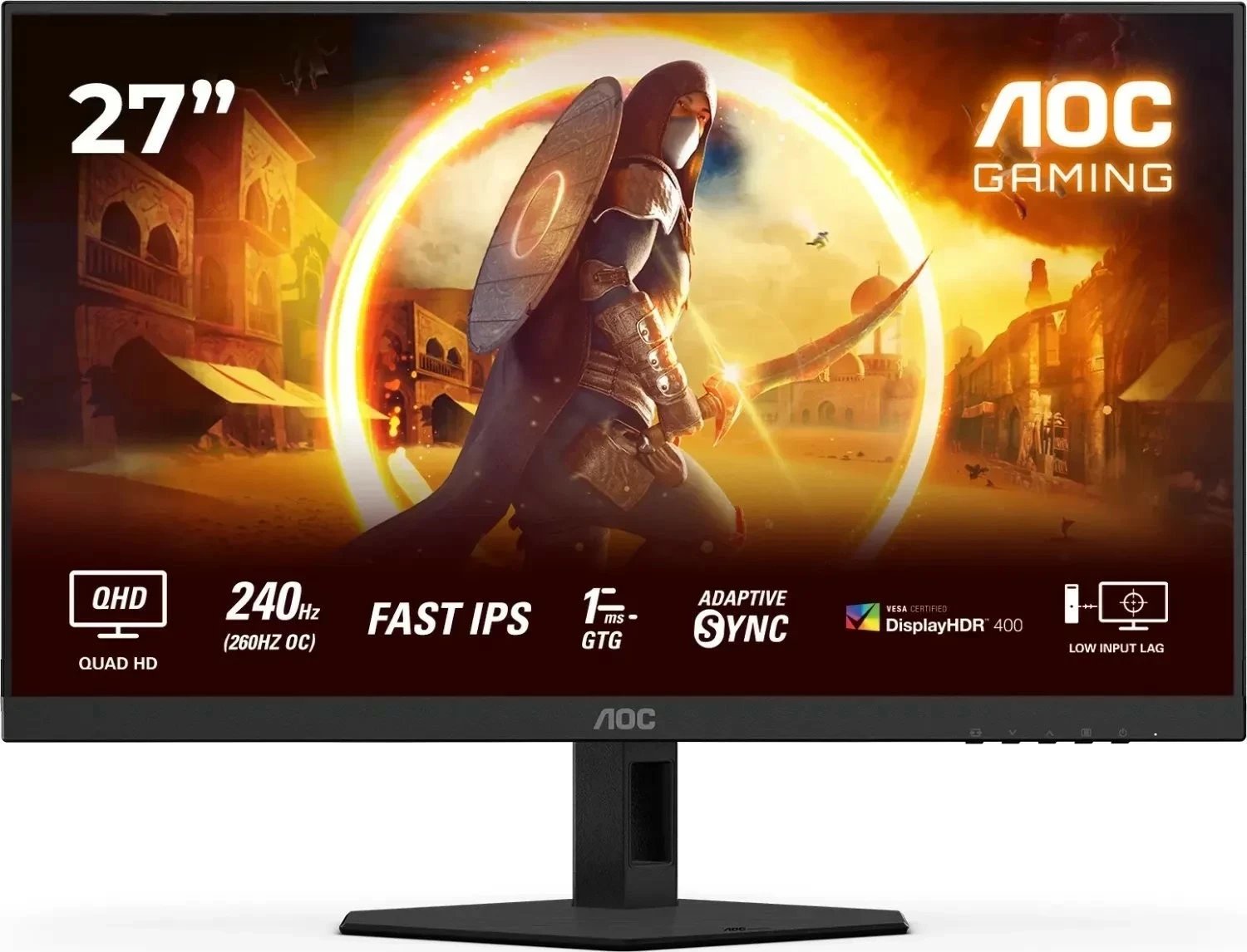 Monitor AOC Q27G4ZR, 27 inç, QHD, Fast IPS, 240Hz, HDR400, zi