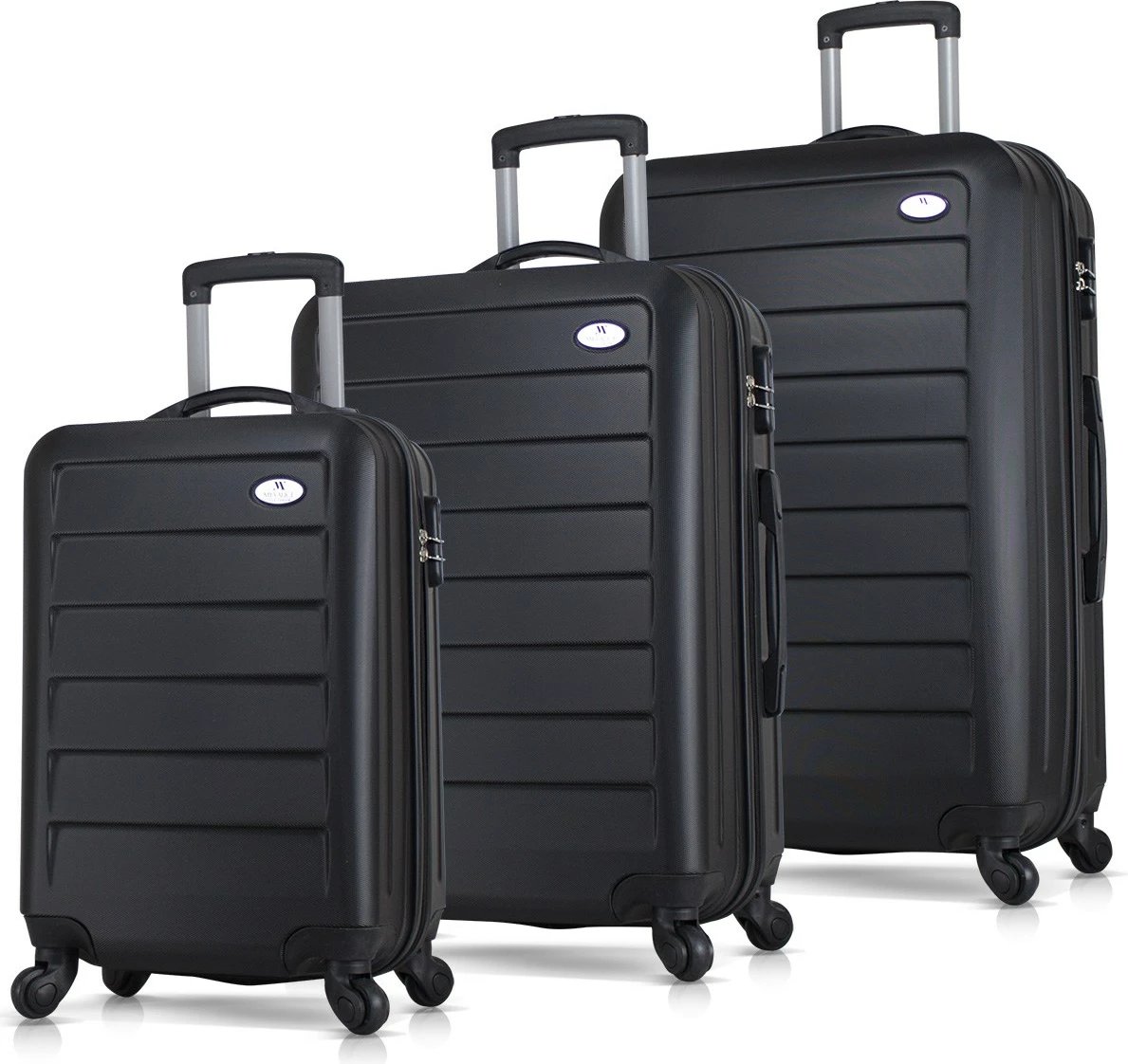 Set valixhesh (3 copë), ngjyrë e zezë, Zoozie Bags, 8077